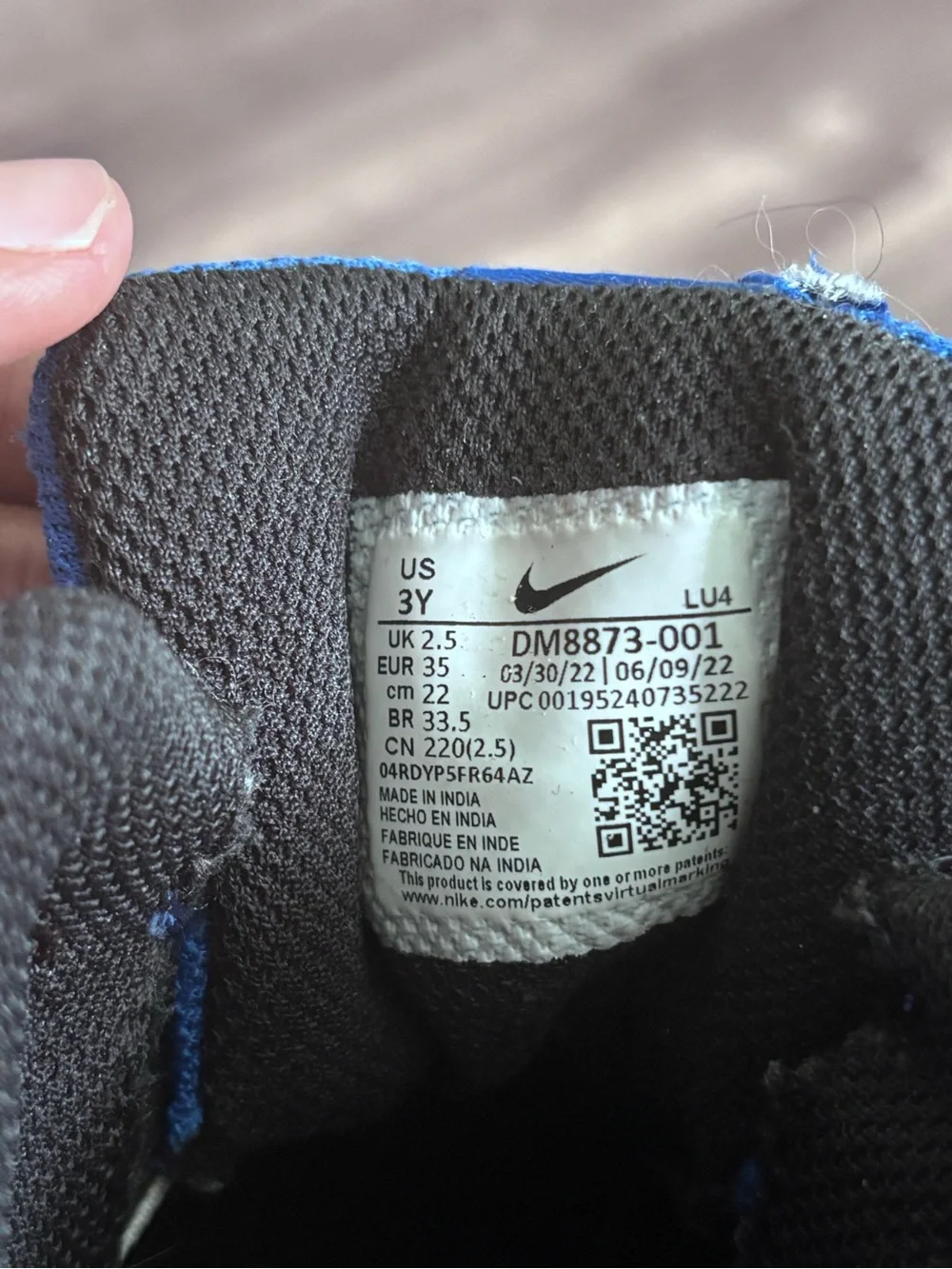 Nike Kids High-Top Sneakers in Blue and Black